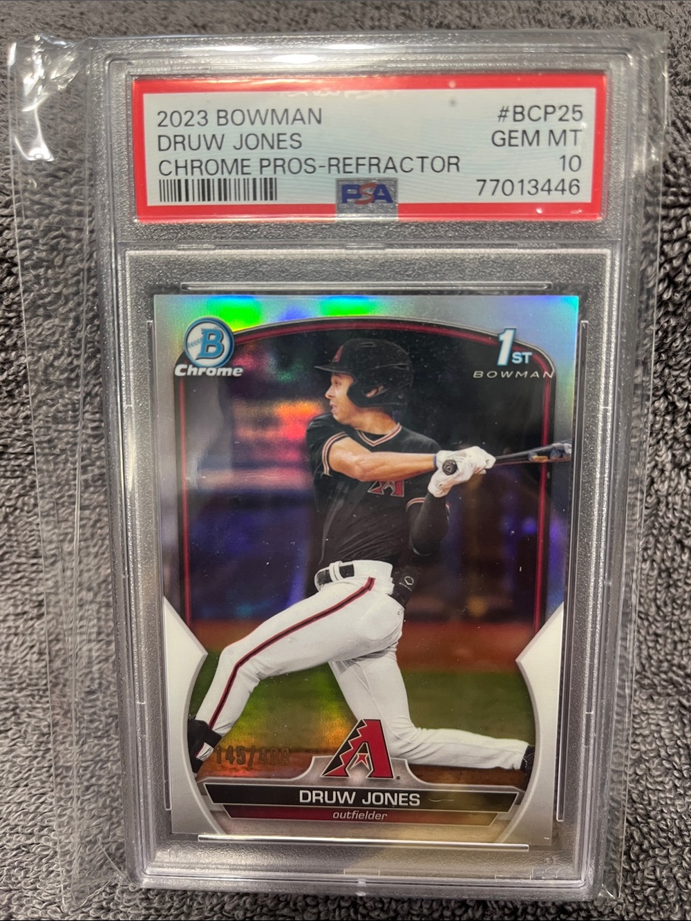 2023 Bowman Chrome Druw Jones 1st Bowman Refractor PSA 10 - #145/499